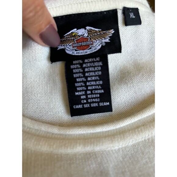 Harley Davidson cream/red sweater, extra large, classic, simple, motorcycling - Picture 5 of 5